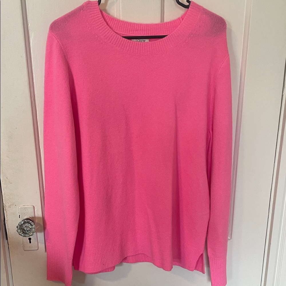 J. Crew Vibrant Pink Crew Neck Sweater